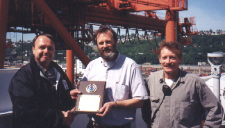 PMO Pat Brandow, Captain Harrison, and 2/M, Mark Schiedemayer