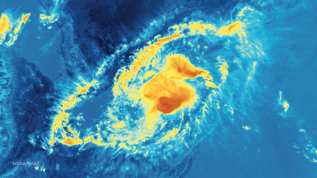 Infrared image of Tropical Cyclone Megh