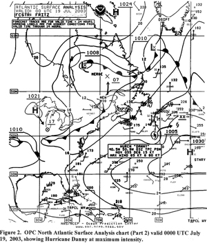 Figure 2 - North Atlantic Surface Analysis Chart - 
Click to Enlarge
