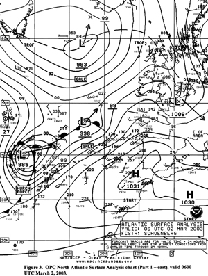 Figure 3 - North Atlantic Surface Analysis Chart - 
Click to Enlarge