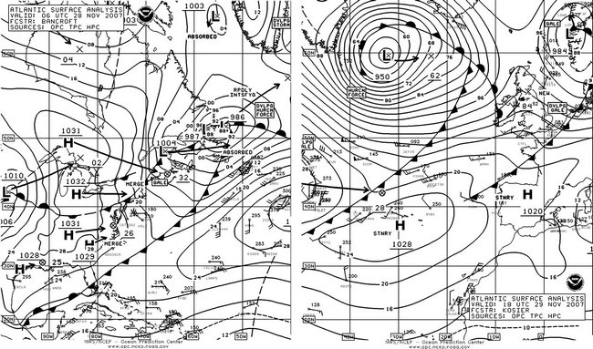 North Atlantic Surface Analysis charts