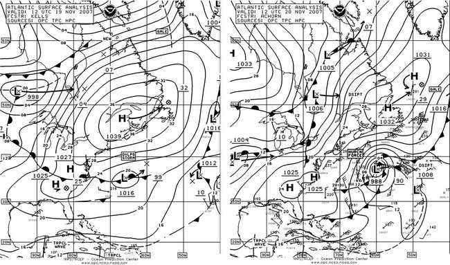 North Atlantic Surface Analysis charts