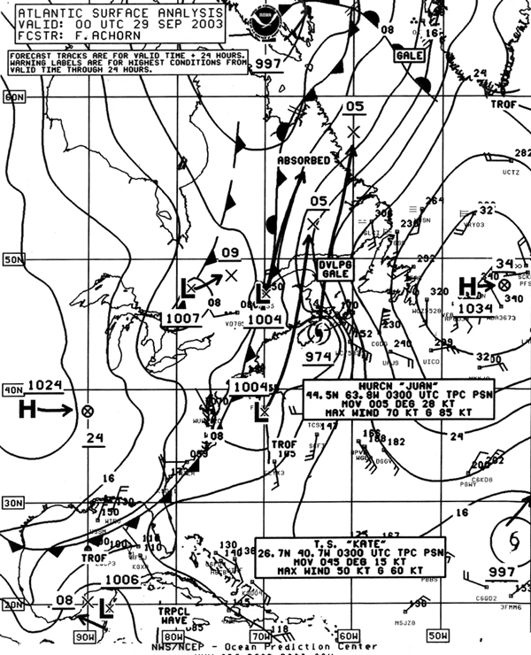 Figure 4 - OPC North Atlantic Surface 
Analysis chart - click to enlarge