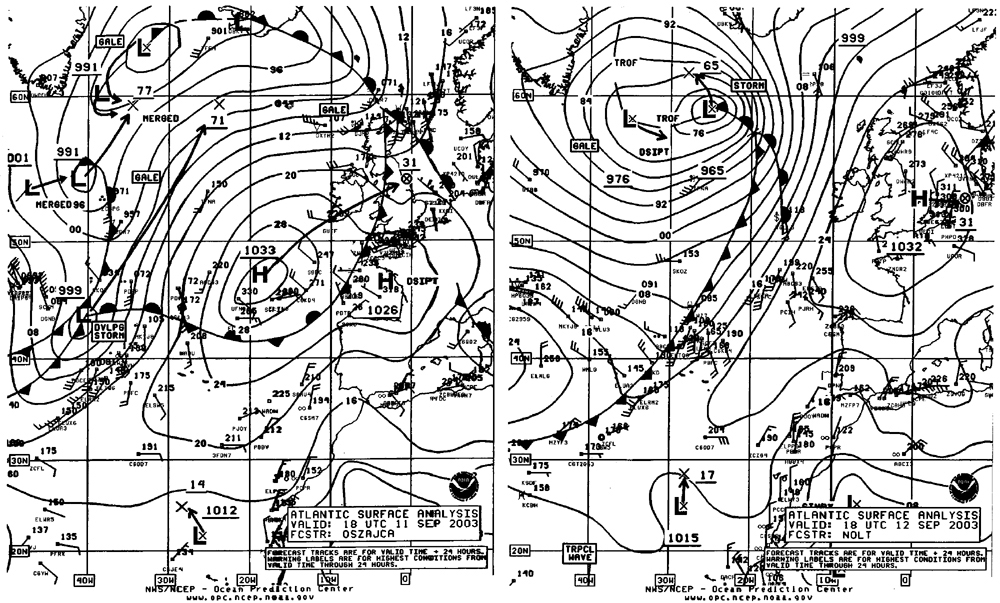 Figure 7 - OPC North Atlantic Surface
Analysis chart - click to enlarge