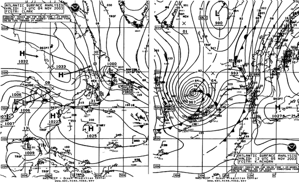 Figure 9 - OPC North Atlantic Surface Analysis charts
