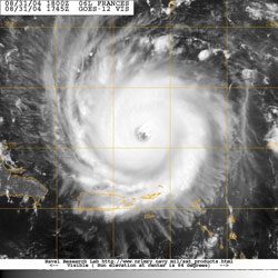 Figure 4 GOES-12 Visible Image of 
Hurricane Frances