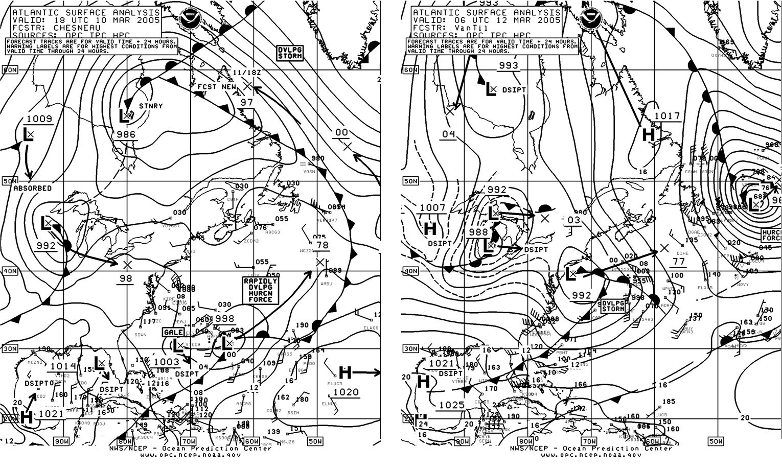 Figure 12. OPC North Atlantic Surface 
Analysis Chart - Click to Enlarge