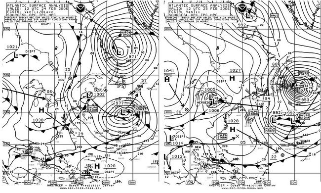 Figure 10. OPC North Atlantic Surface Analysis charts. Click to enlarge