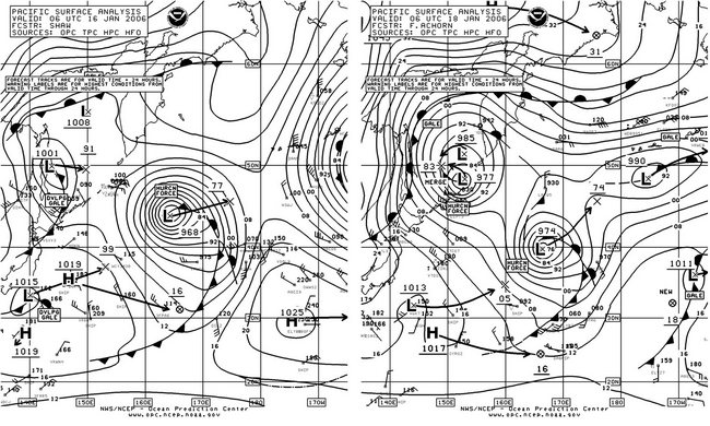 Figure 8. OPC North Pacific Surface Analysis charts. Click to enlarge