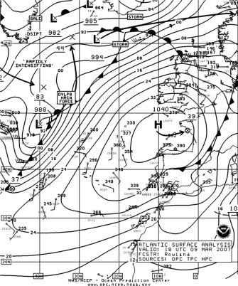 North Atlantic Surface Analysis charts