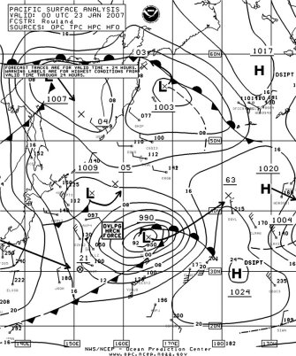 North Pacific Surface Analysis charts