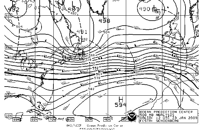 North Atlantic Surface analysis charts