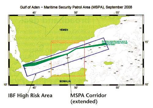 Recommended corridor for transit of Gulf of Aden