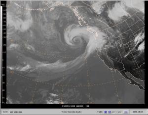 Figure 6.-GOES-10 infrared satellite 
image of the eastern North Pacific valid at 1800 UTC charts - Click to Enlarge