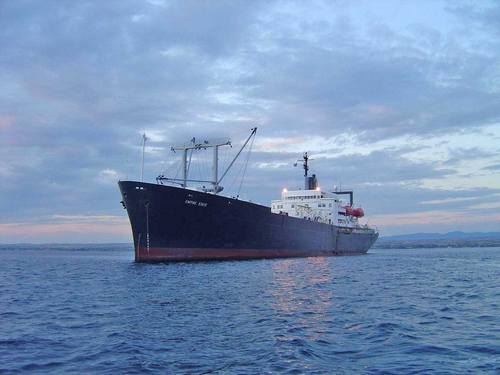 Training ship at anchor