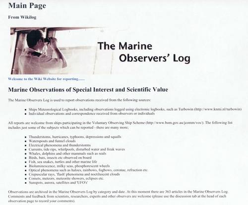 The Marine Observer's Log Page